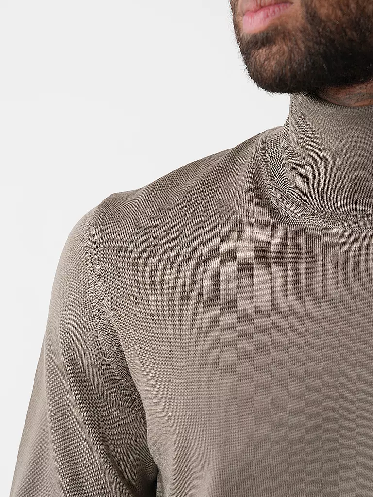BOSS Rollkragenpullover Slim Fit MUSSO grün