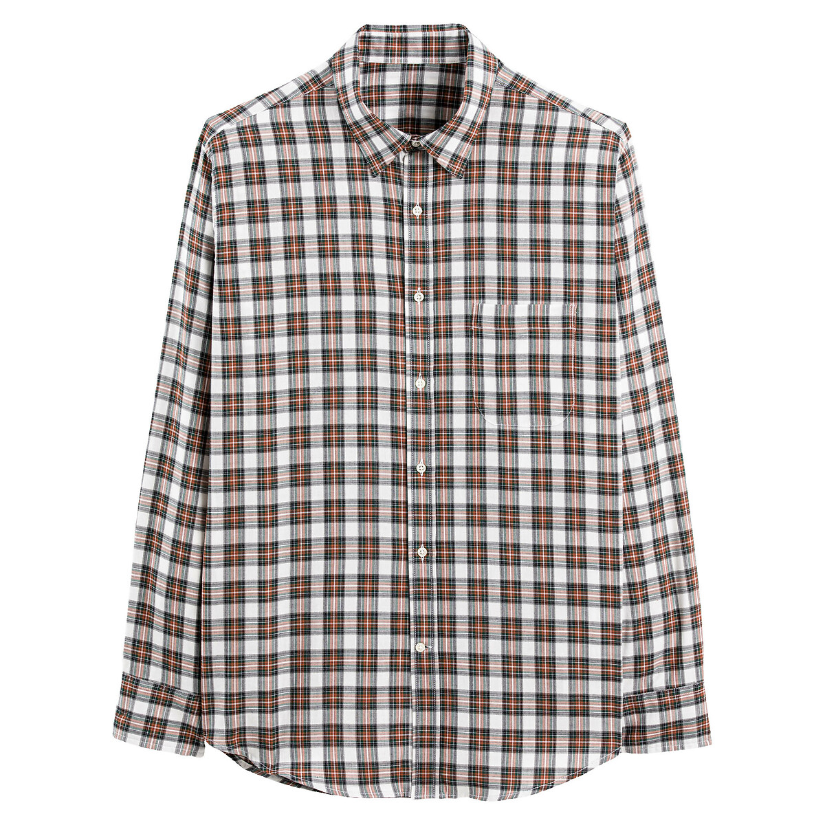 COLEÇÃO LA REDOUTE<br>Camisa reta com estampa xadrez e gola clássica