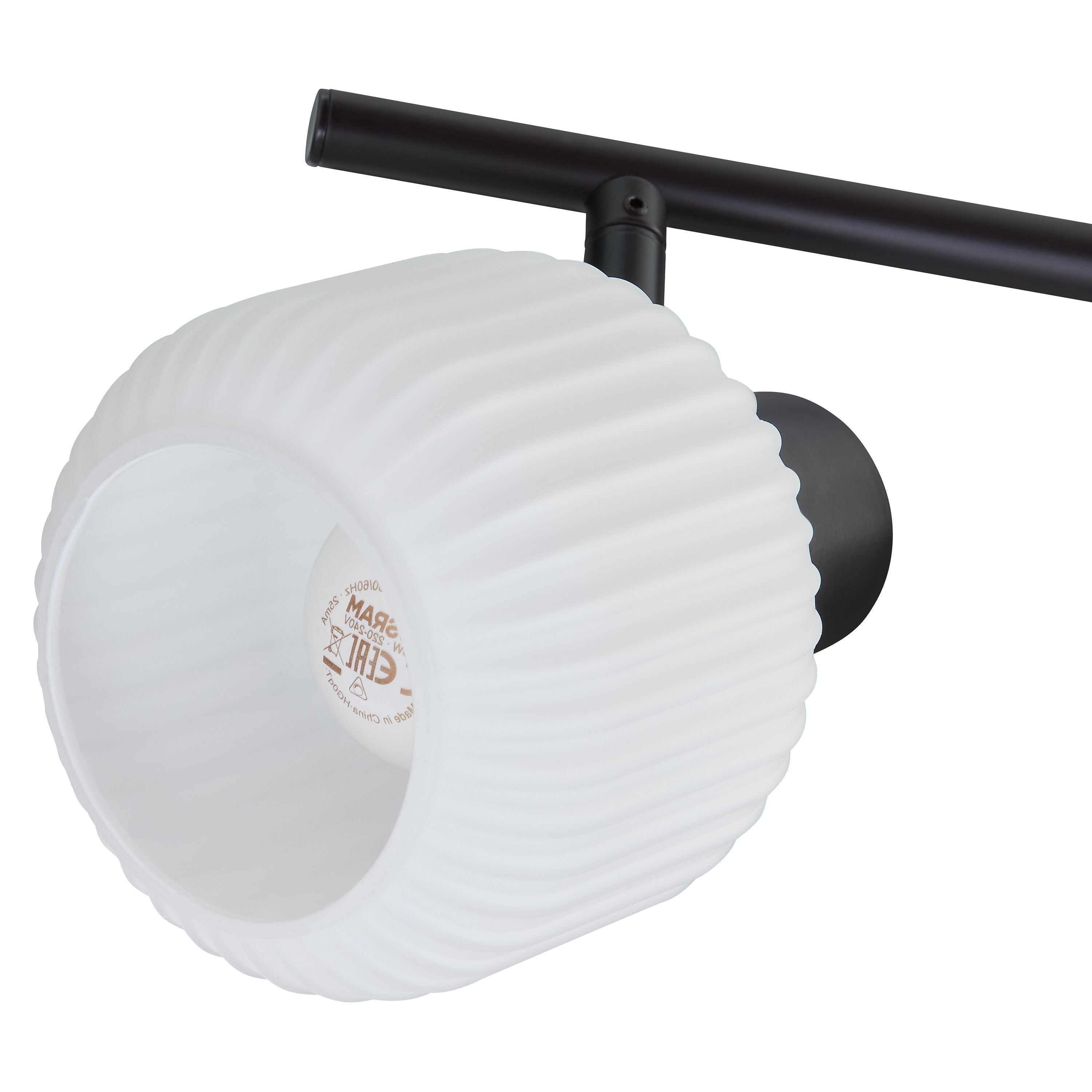 RINO Balkenspot 4flg. - Schwarz, Weiss / B: 74.0 cm x T: 10.0 cm x H: 14.0 cm