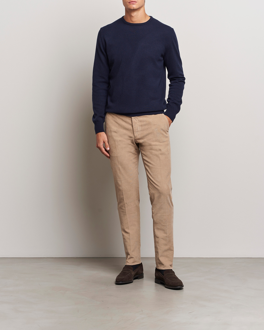 Morgano Wool/Cashmere Crewneck Navy