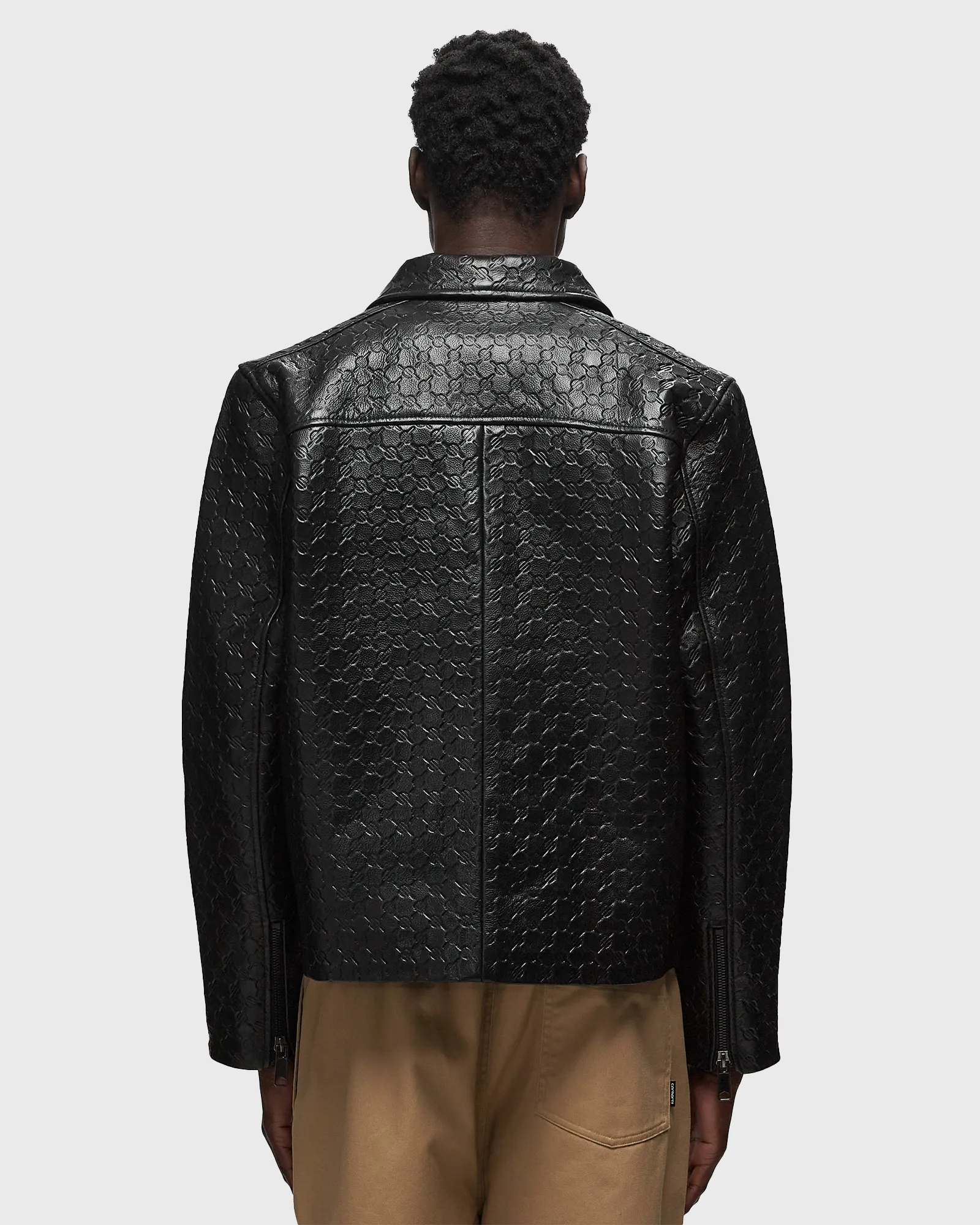 Daily Paper silence monogram leather jacket