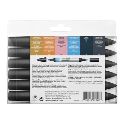 ProMarker Watercolour - 6 Marqueurs double pointe - tons ciel