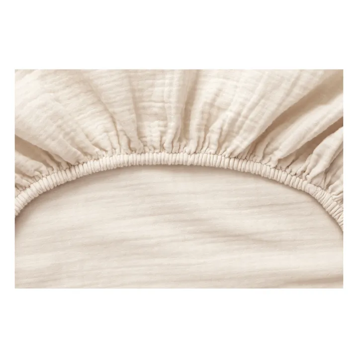 garbo&friends Drap-housse en mousseline de coton | Sable