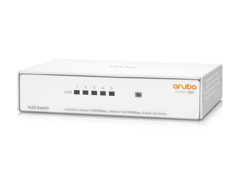HPE Aruba Networking Switch Instant On 1430-5G 5 Port Aruba Instant On 1430 Nicht verwaltete Ethernet-Switches für einfache Konnektivität