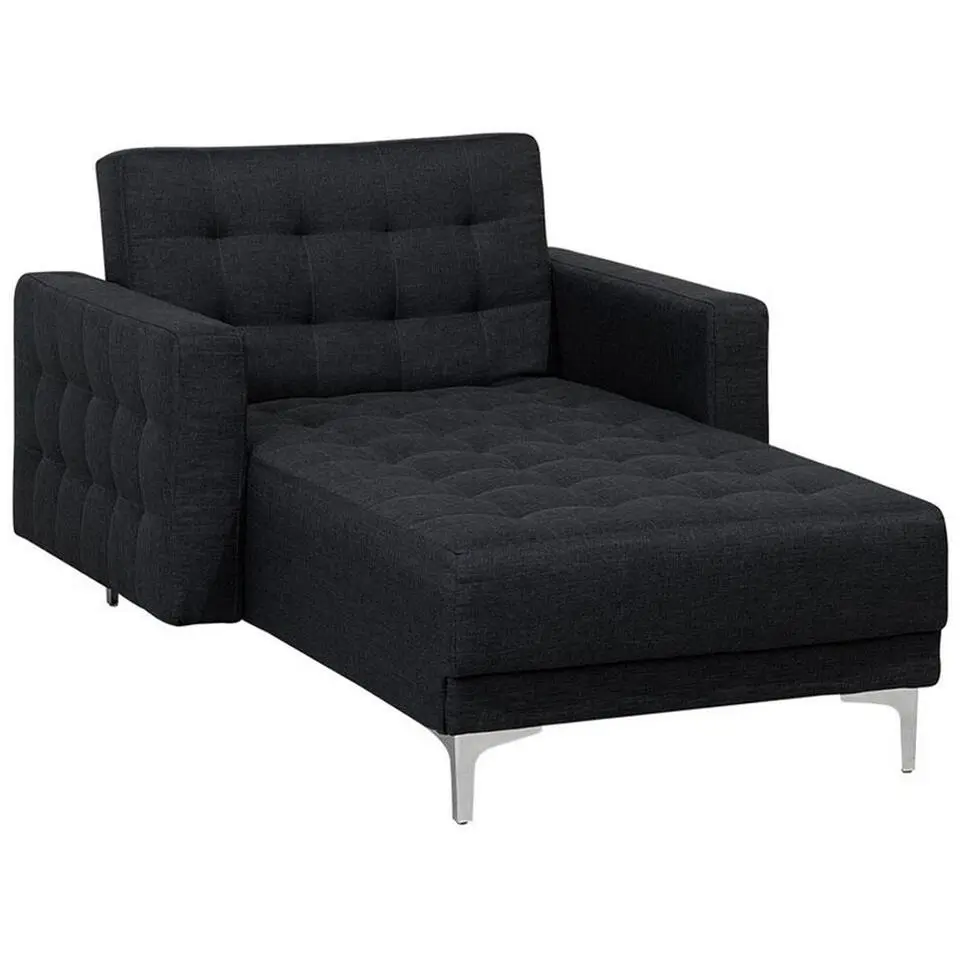 ABERDEEN - Chaise longue - Grijs - Symmetrisch - Polyester