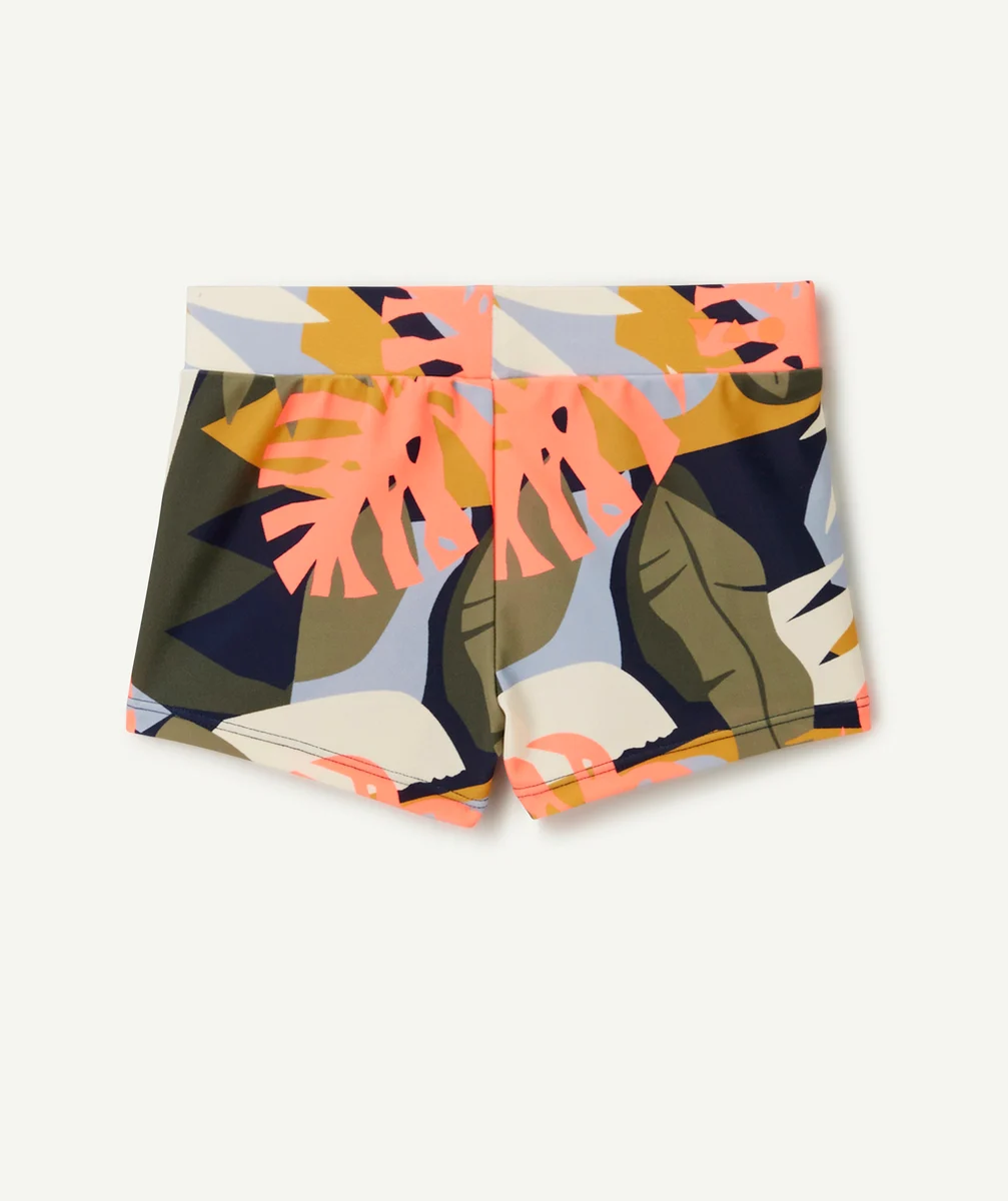 BOXER DE BAIN GARÇON EN FIBRES RECYCLÉES AVEC IMPRIMÉ FEUILLES