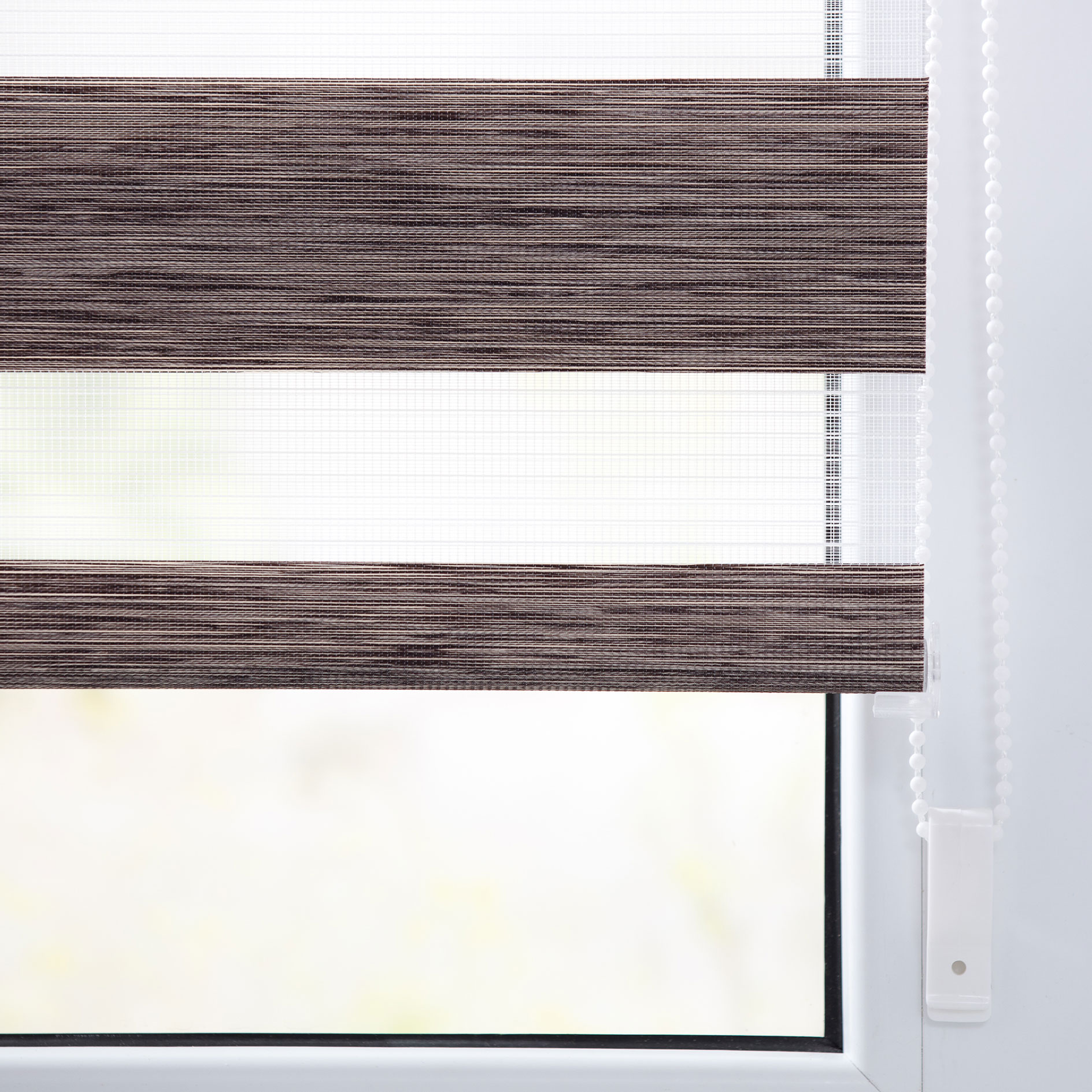 LICHTBLICK Duo Rollo Klemmfix - helbraun - gestreift - 45x150 cm