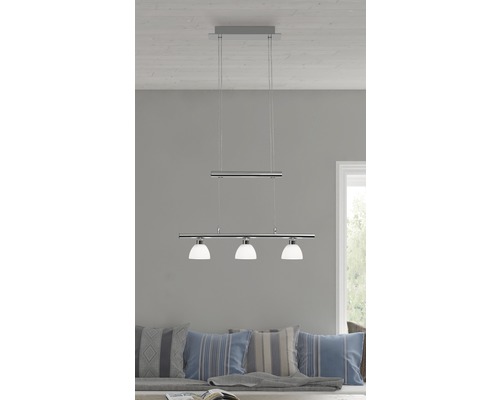 LED hanglamp 3x5W 3x336 lm 3000 KB 58,4 cm chroom/wit