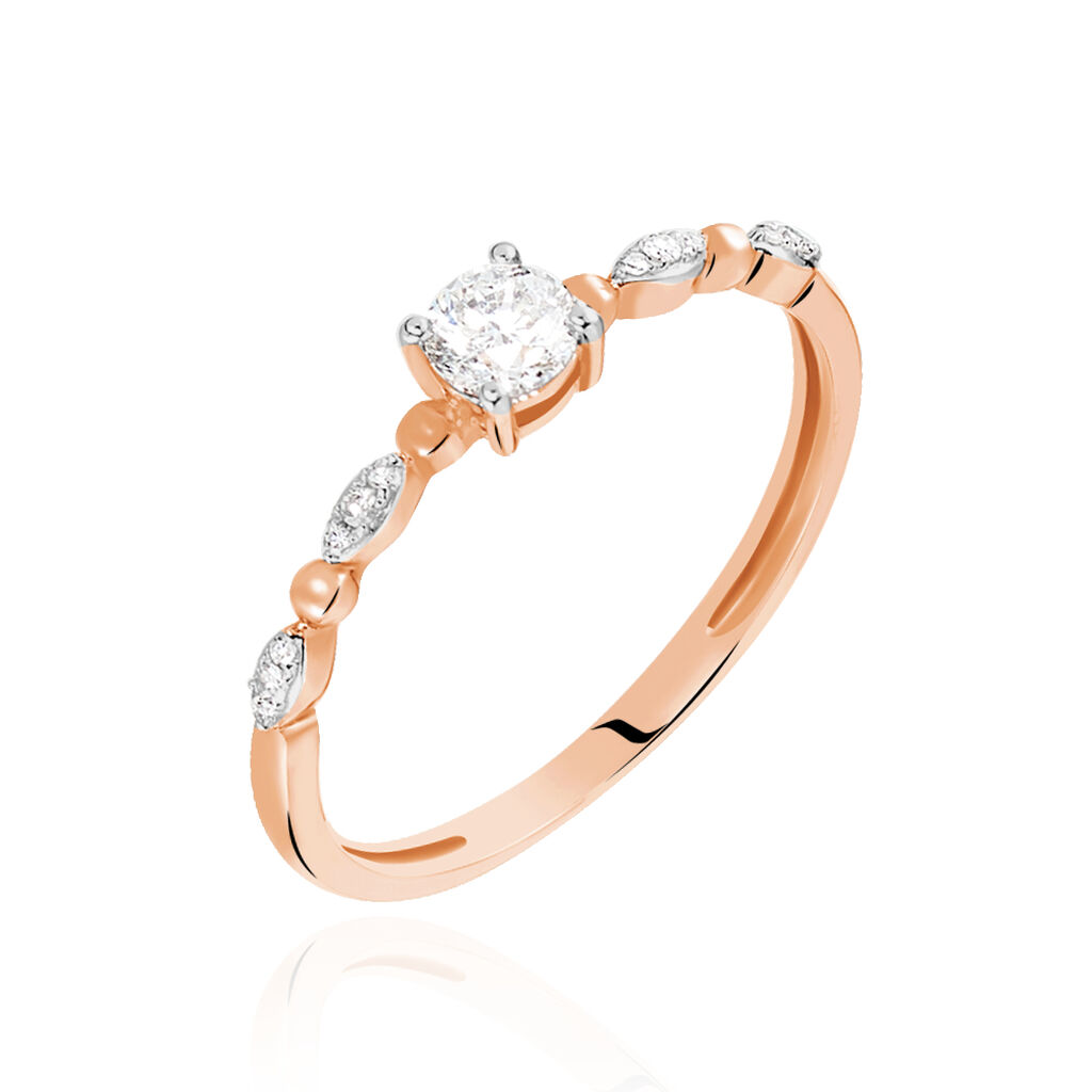 Bague Solitaire Eloize Or Rose Diamant