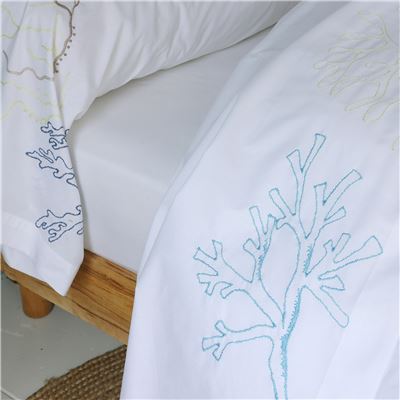 Linge de lit percale brodée
