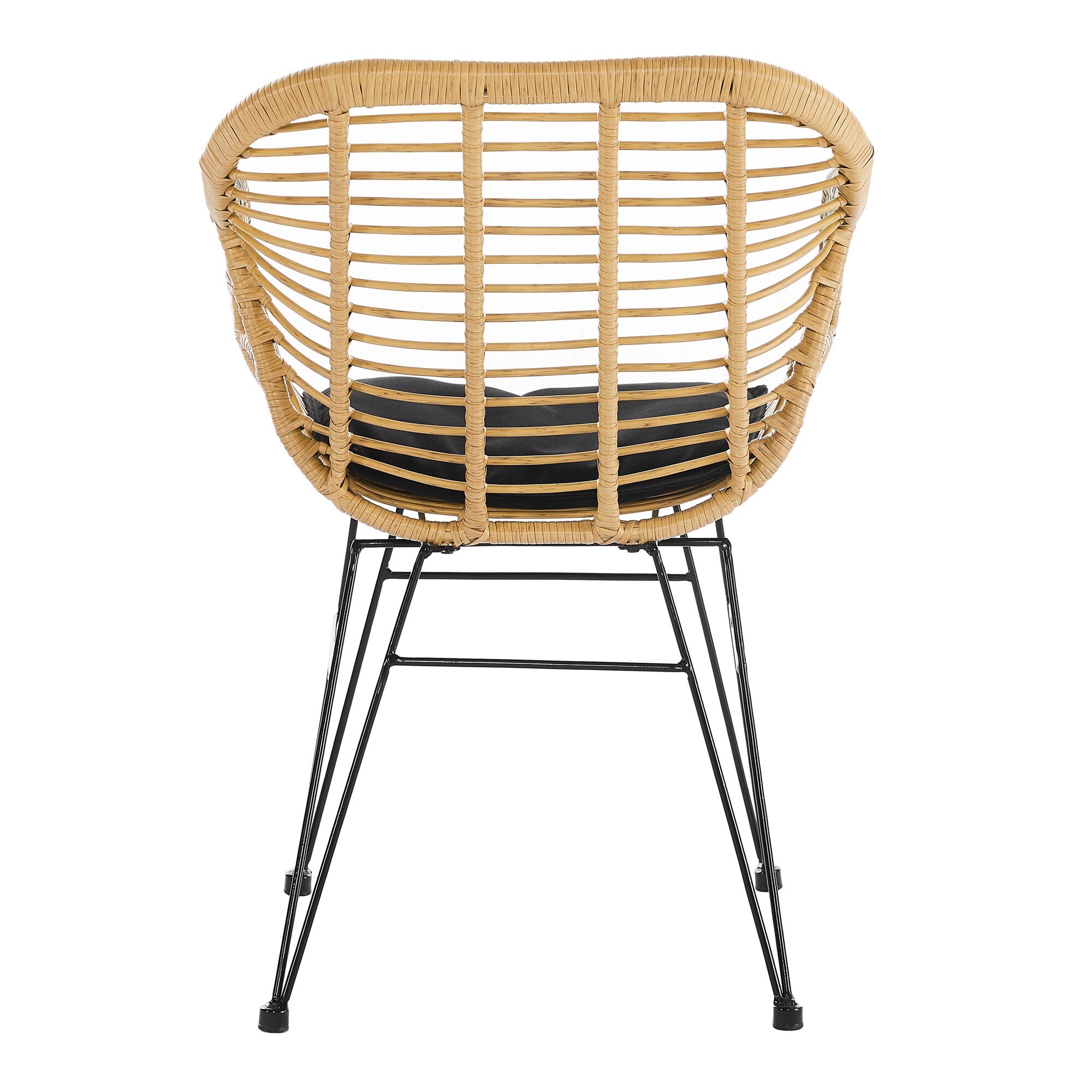 Armlehnstuhl Rattanoptik 2er Set natur Esszimmerstuhl Wohnzimmer Stuhl Stühle