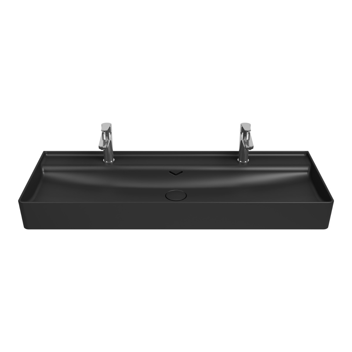 Isvea Vea opbouw wastafel met 2 kraangaten 120cm zwart mat