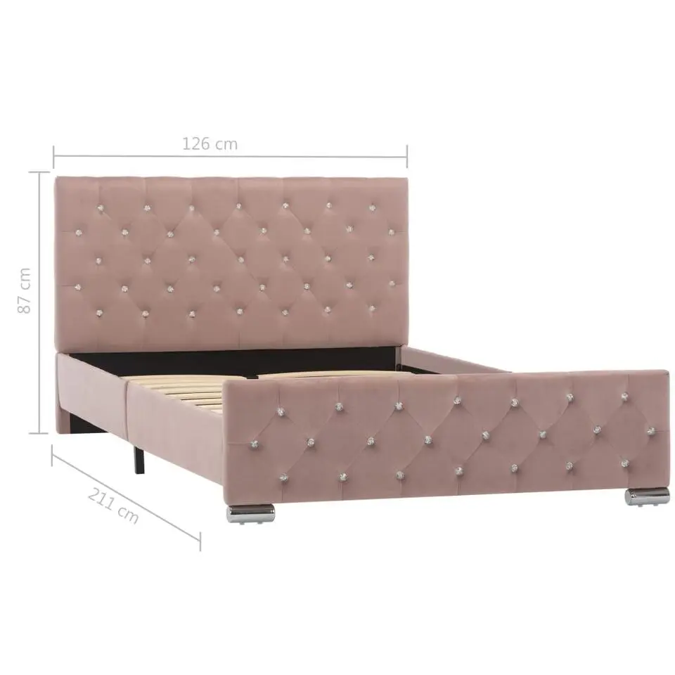 vidaXL - Bed frame met hoofdeinde - Roze - Fluweel - 120x200 cm