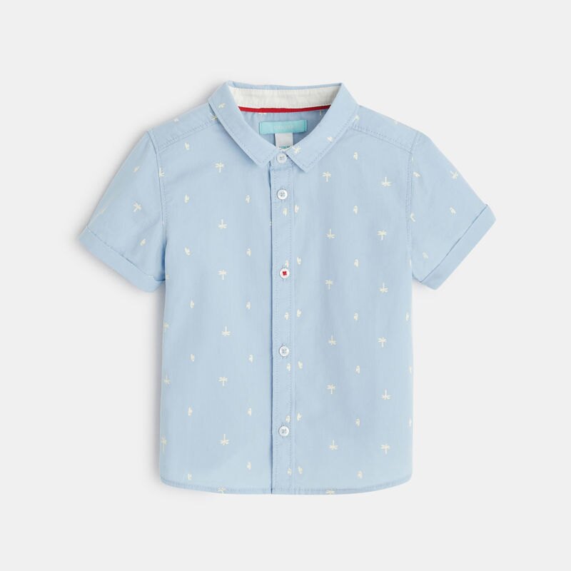 Chemise palmiers bleue bébé garçon Bleu