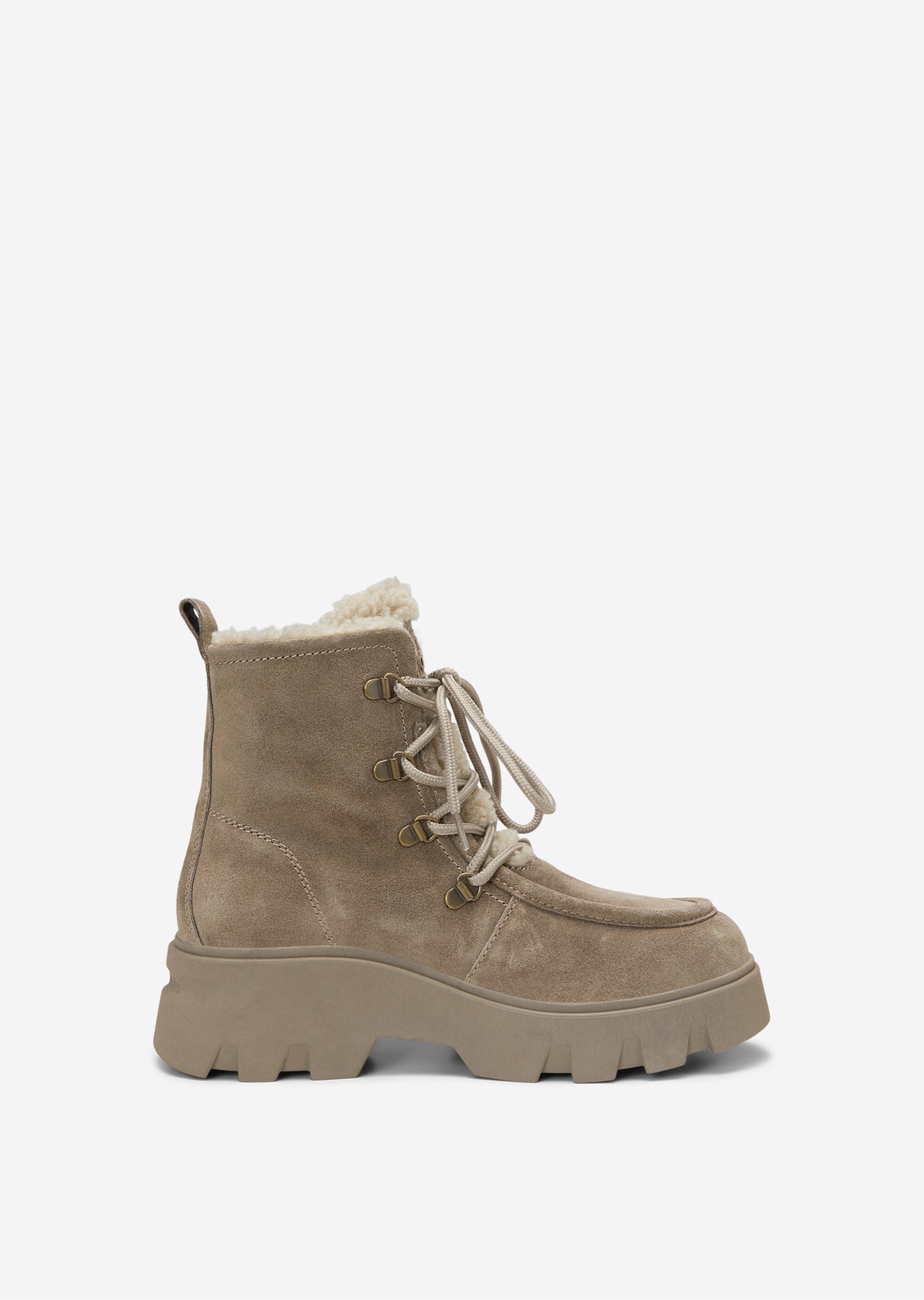 Schnürstiefel mit warmem Teddyfutter