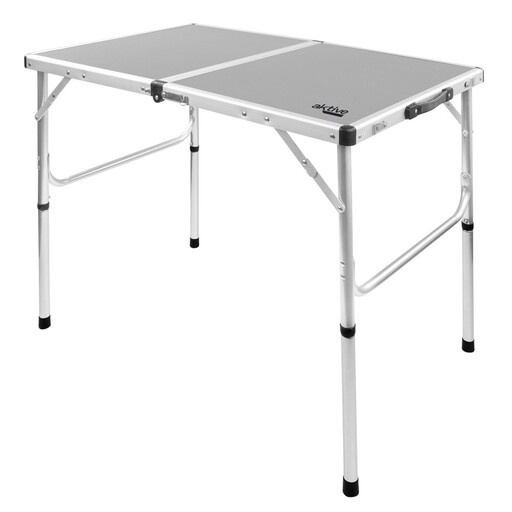 Mesa de camping dobrável Aktive, ajustável em 2 alturas.