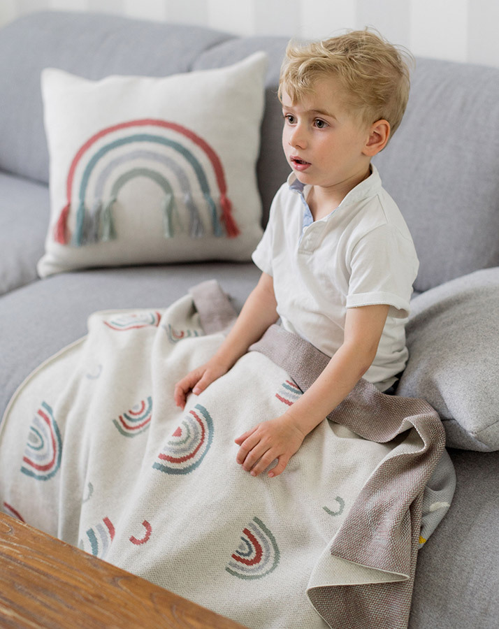 Babydecke REGENBOGEN (80x100) in creme/beige