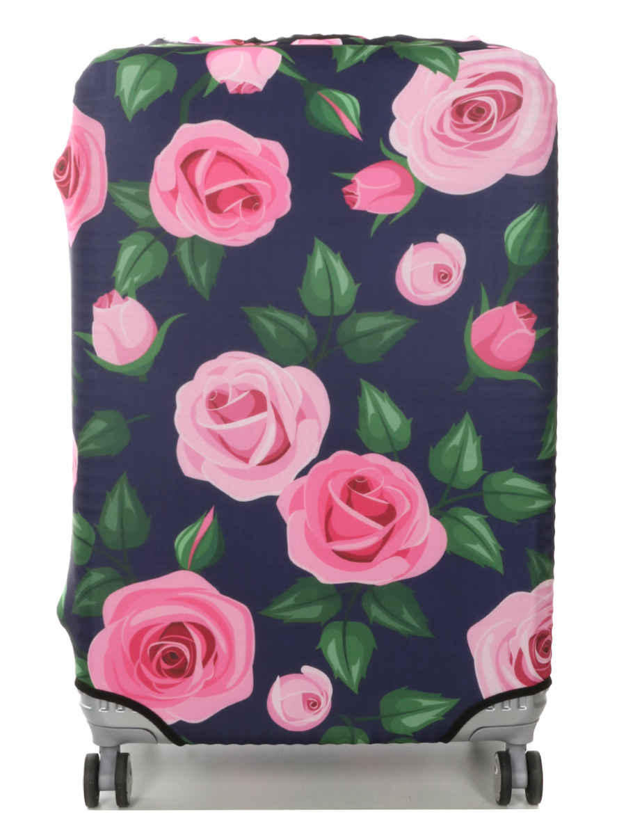 Housse de valise Periea Purple with Pink Roses L