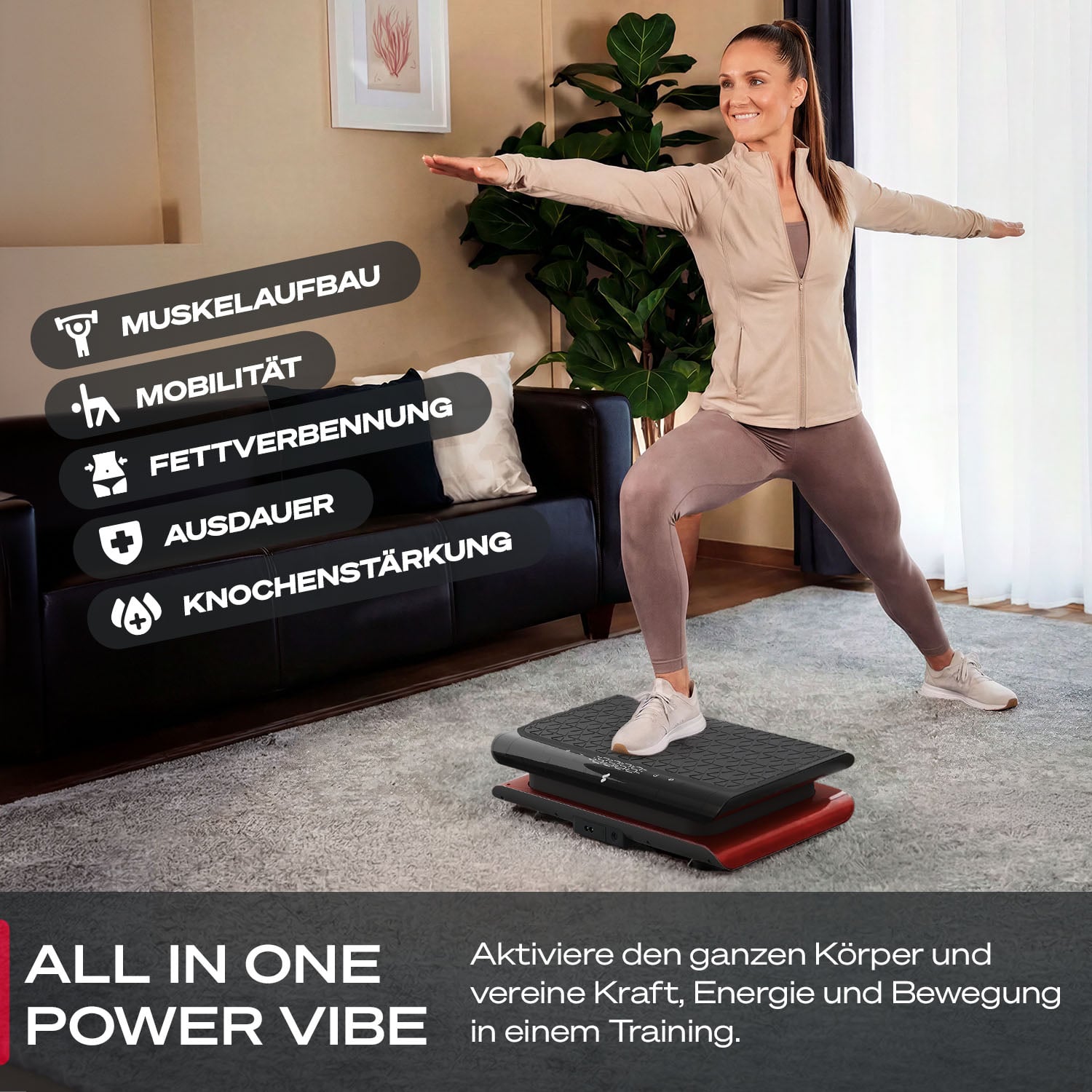Vibe Lite Vibrationsplatte Rot