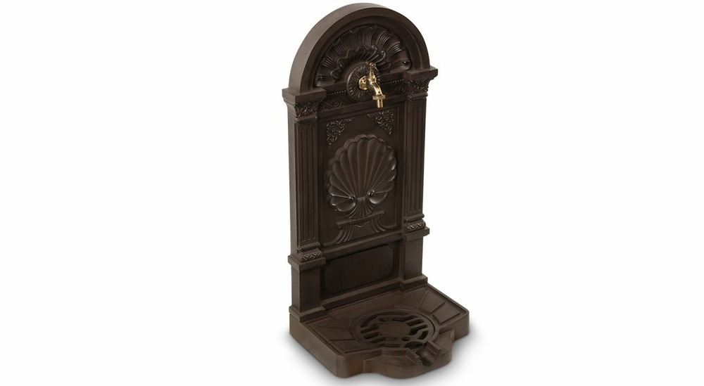 Fontaine de jardin aluminium marron 39x33x82.5cm