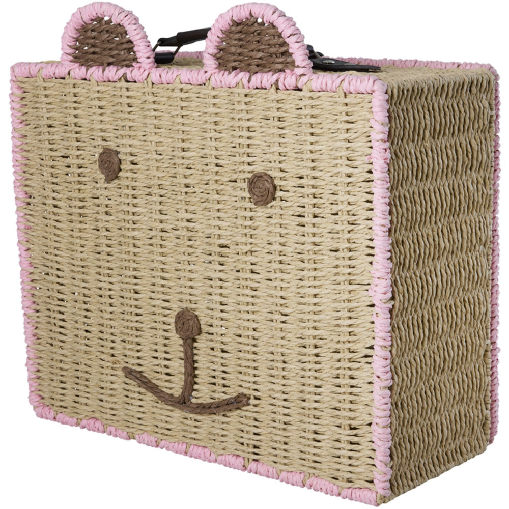 Køb Rice Paper Rope Kuffert In Bjørn Shape Med Pink Details