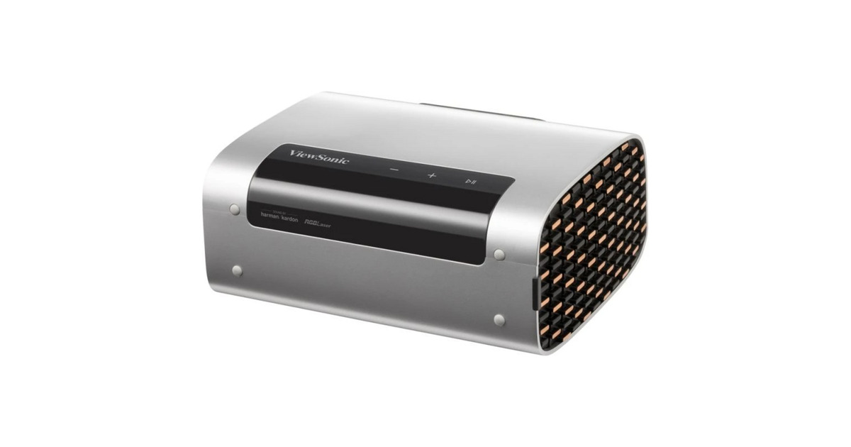 ViewSonicM10E Draagbare RGB Laser Slimme Projector met Harman Kardon Speaker​  (Zwart/zilver, 2200 ANSI Lumen)