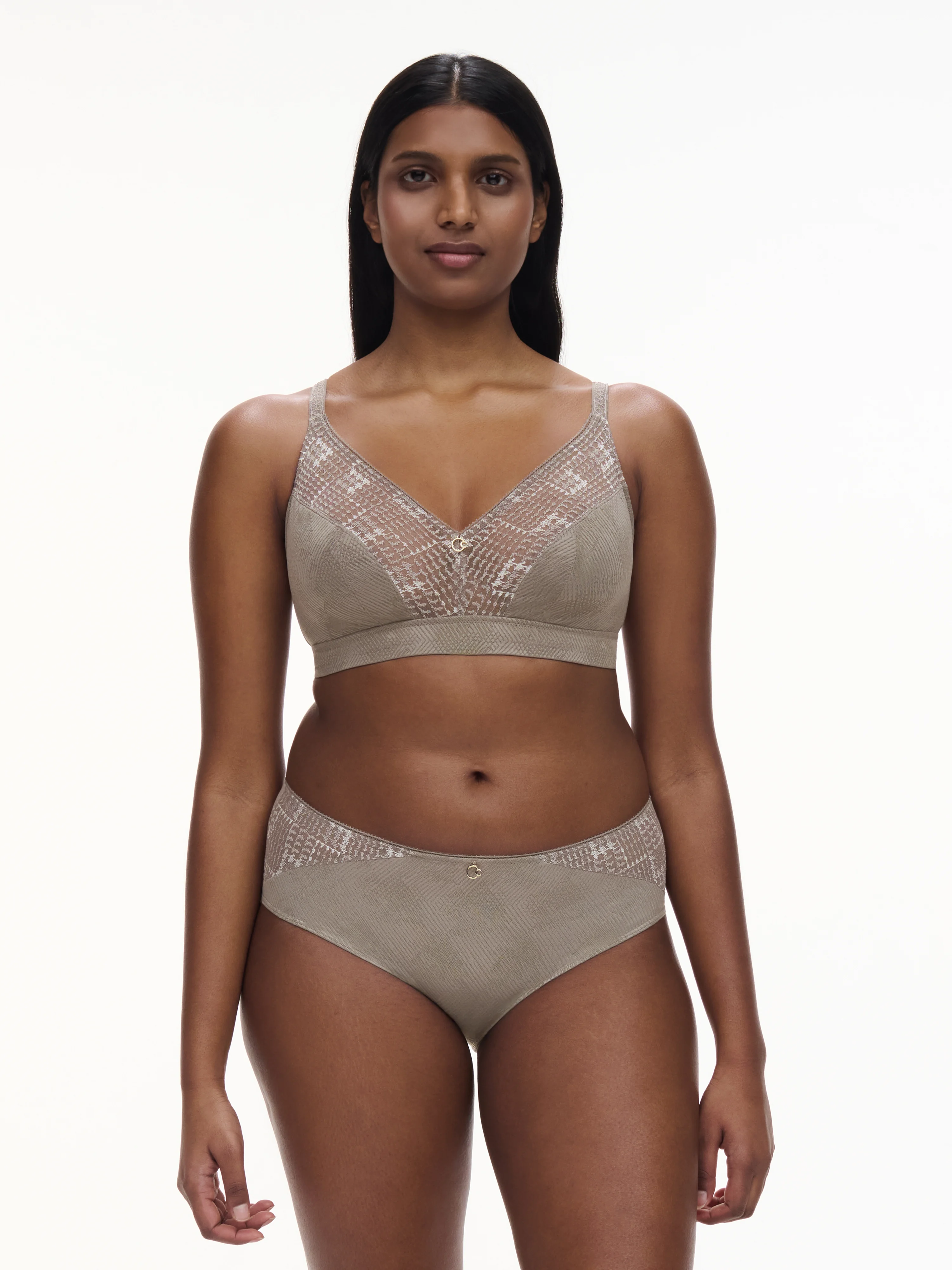 INTRIGUE - Soutien-gorge sans armature maintien broderie | Gris