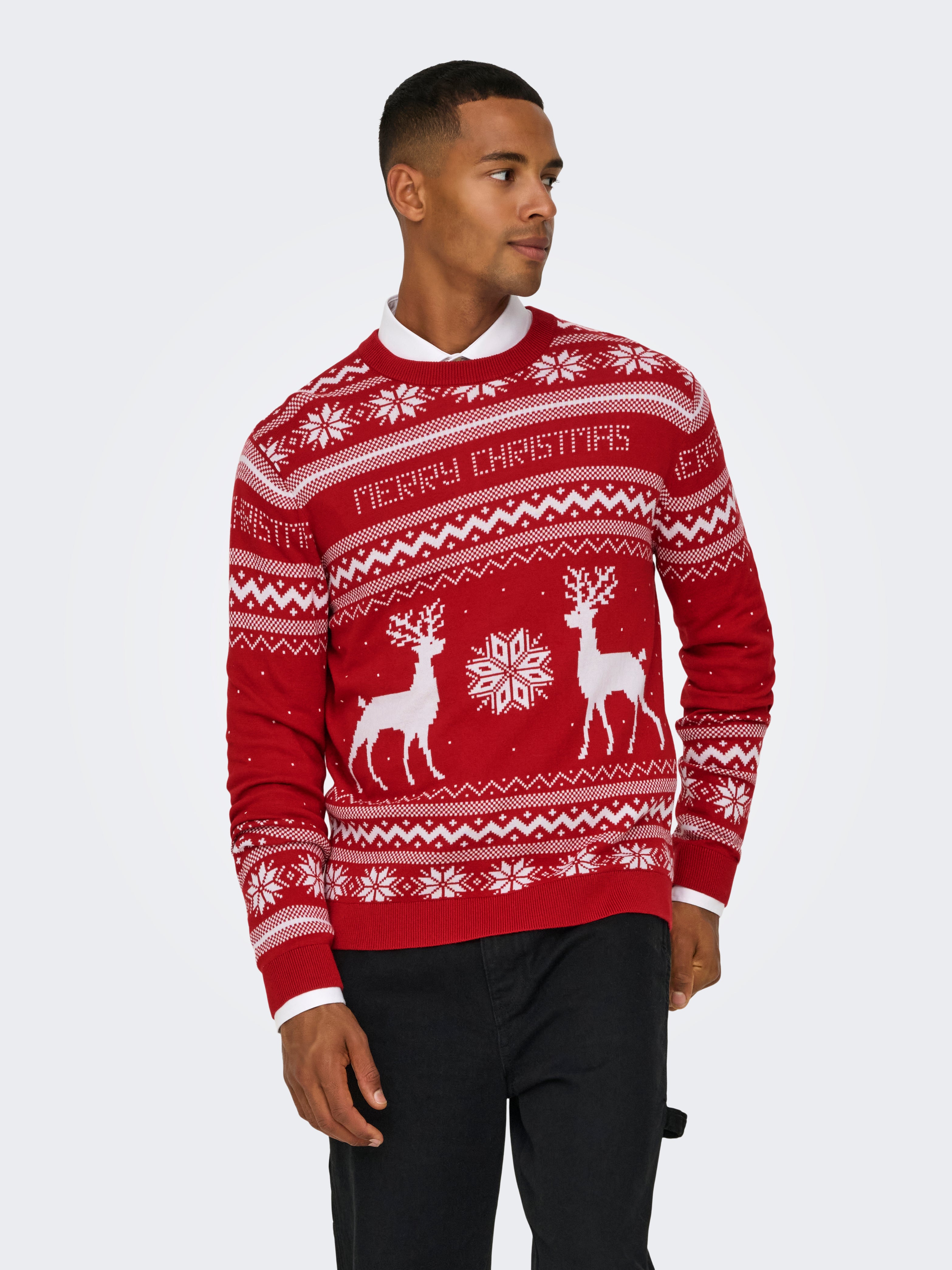 ONSXMAS Pullover Pompeian Red
