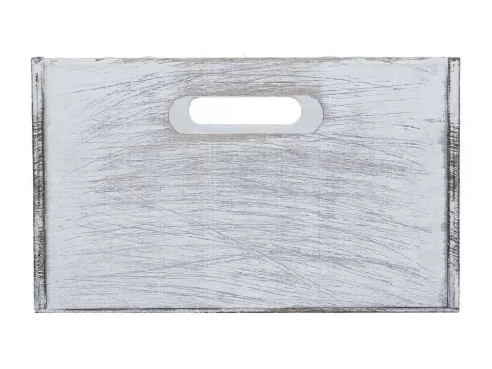 Ensemble de 3 paniers en bois blanc 35x25x15h-30x20x14h-25x15x13
