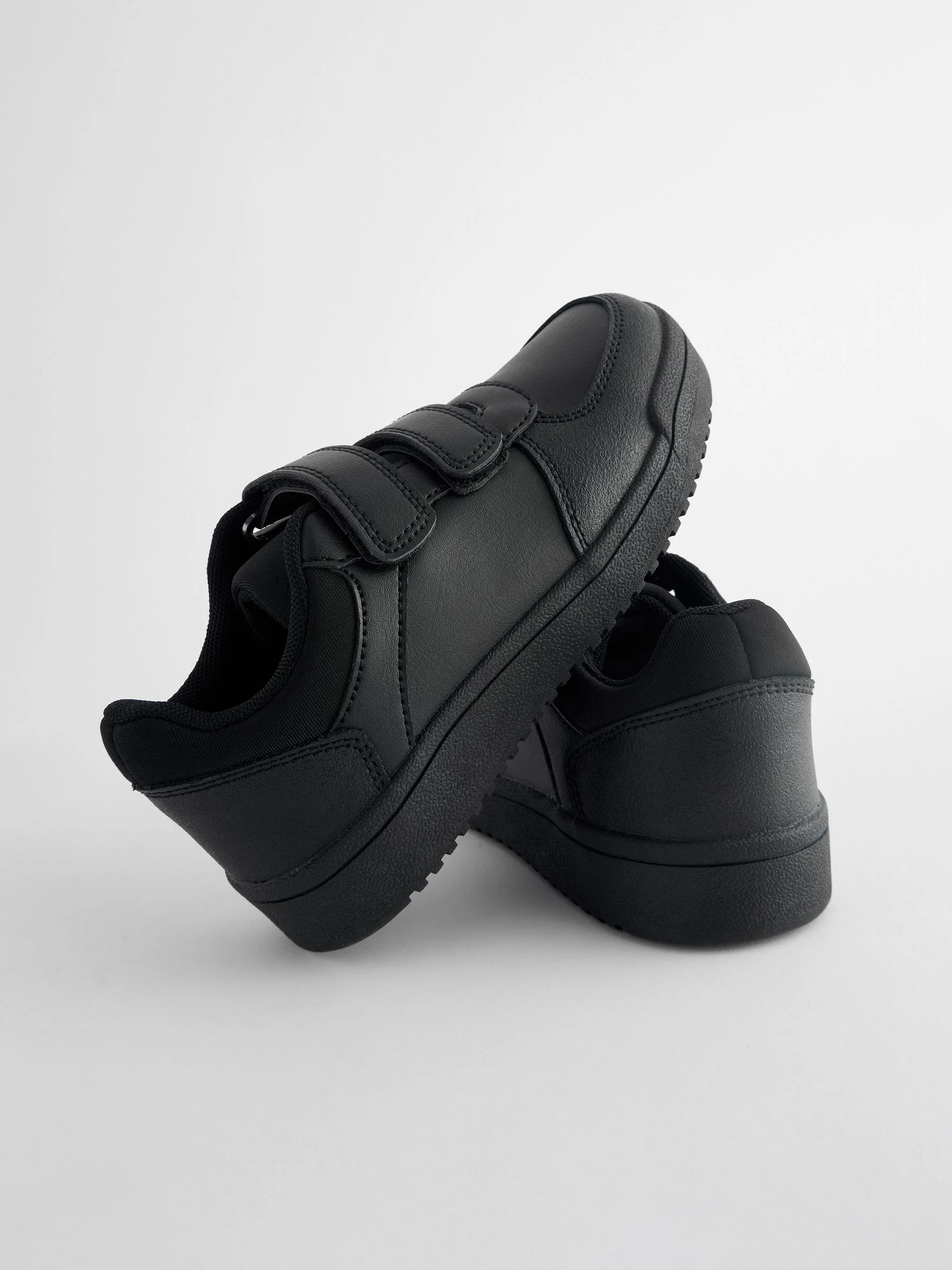 Zwart - 3 schoolschoenen met klittenbandsluiting