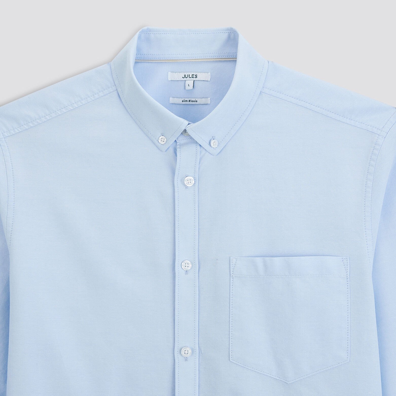 Chemise slim oxford unie coton recyclé Bleu clair