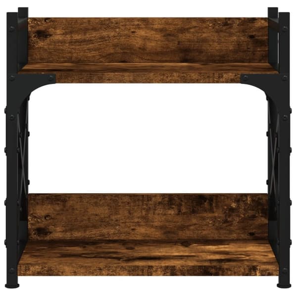 vidaXL Skriverbord 2 hyller røkt eik 40x20x40 cm konstruert tre