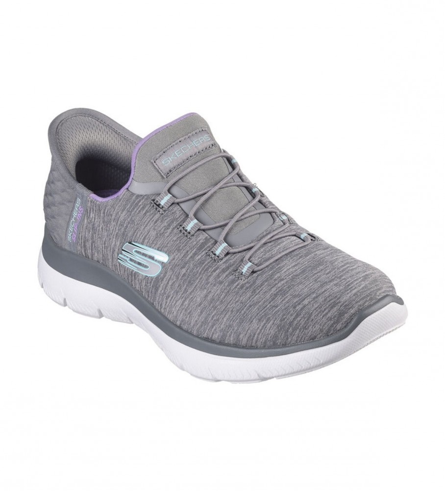 Tênis Skechers Heathered Mesh Bungee Cinza