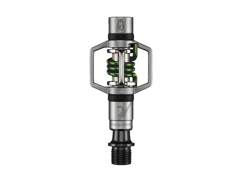 Crankbrothers eggbeater 2 sølv/grøn