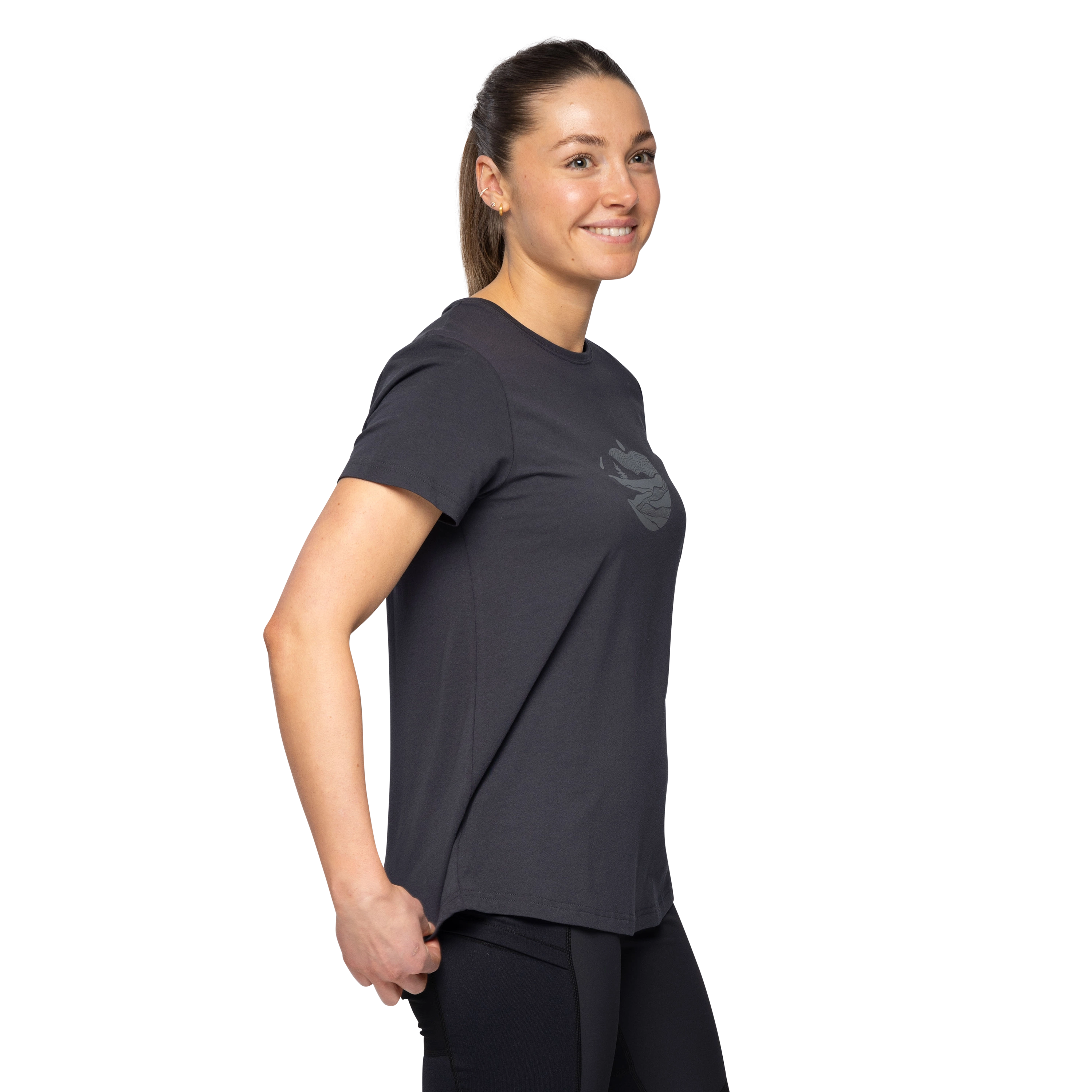 Nordmarka Organic Cotton Print Tee Women Dark Shadow Grey / Dark Shadow Grey Sunset