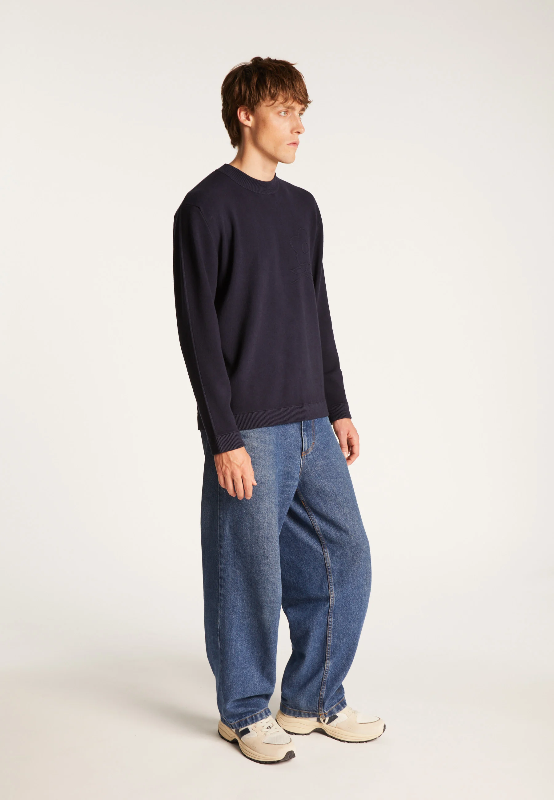 THIMOTHÉEAH24 - Pull col rond en viscose et laine | Bleu