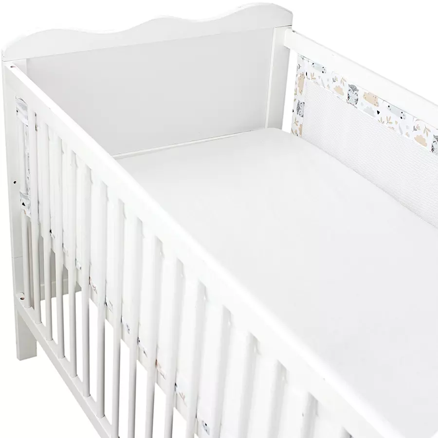 TupTam Nestchen für Babybett Gitterstäbe 3D Mesh 2er Pack beigegrau