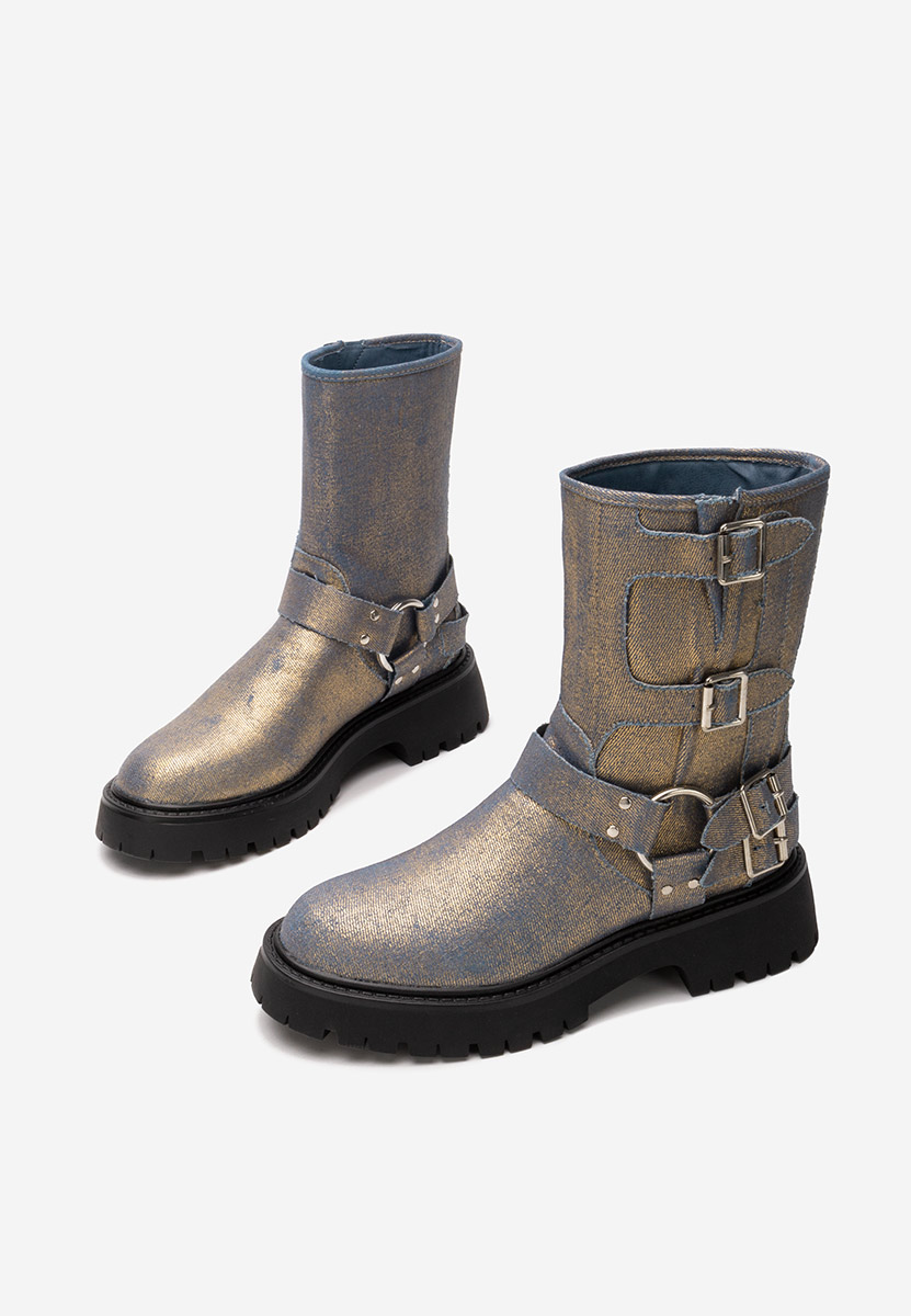 Bottes courtes femme dorées Jesica