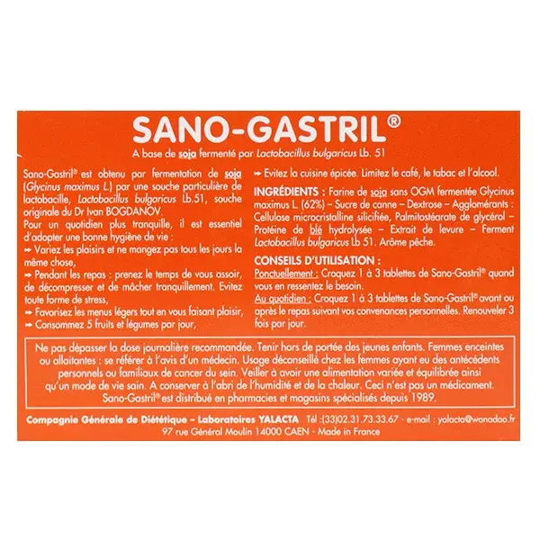 Yalacta Sano-Gastril 36 comprimidos mastigáveis