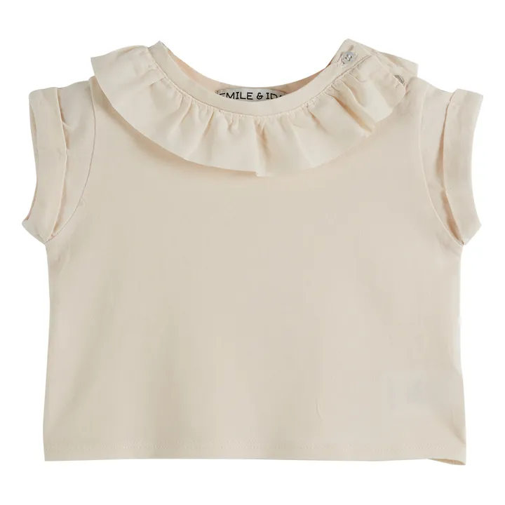 Emile et Ida T-shirt Col à Volants | Ecru