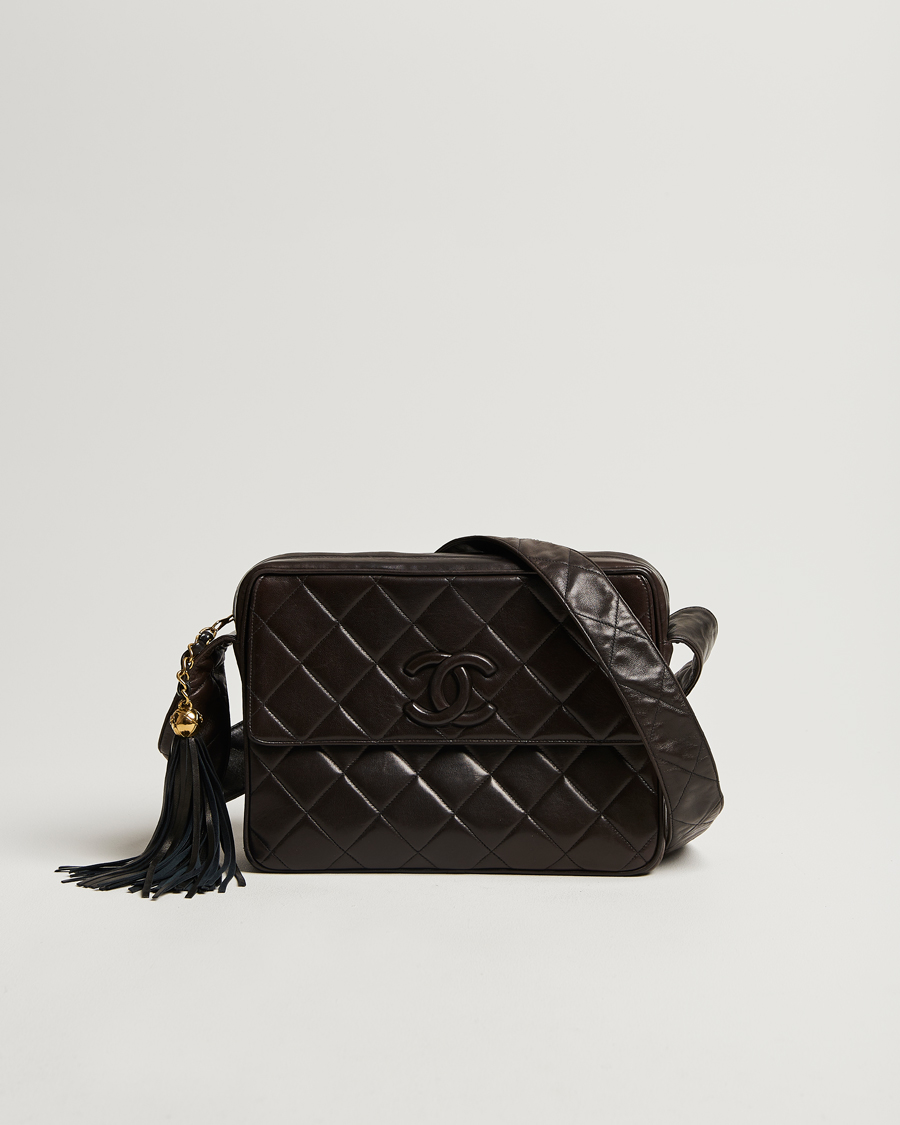 Chanel Pre-Owned Tassel Flap Shoulder Bag Black Lambskin