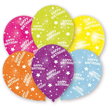 amscan Latexballons Happy Birthday, bunt 6 Stück