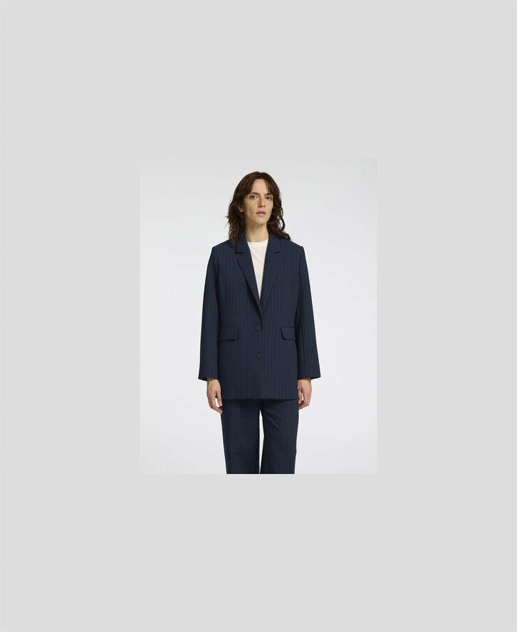 Selected Femme SLFRITA LS RELAXED BLAZER PIN STRI Dark sapphire/pin stripe