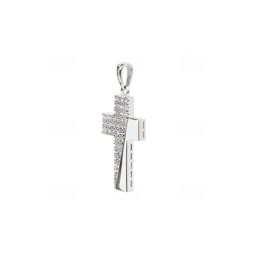 Anhänger 750/18 K Gelbgold Kreuz mit Zirkonia