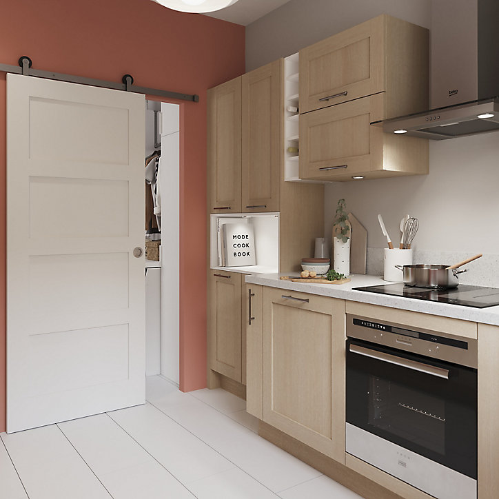Porte coulissante Connemara 4 panneaux blanc H.204 x l.83 cm