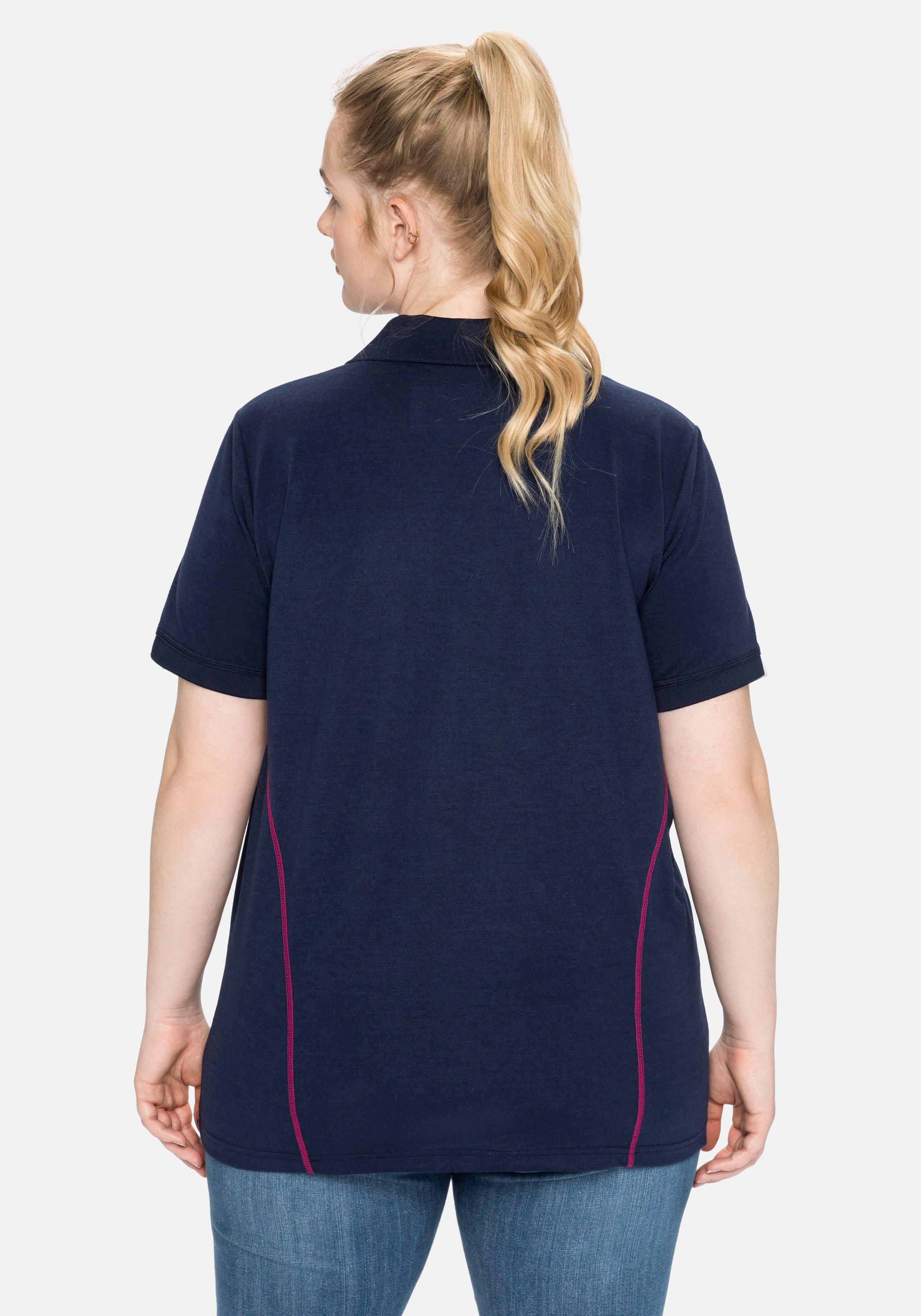 Poloshirt in Piqué-Qualität, mit Teilungsnähten