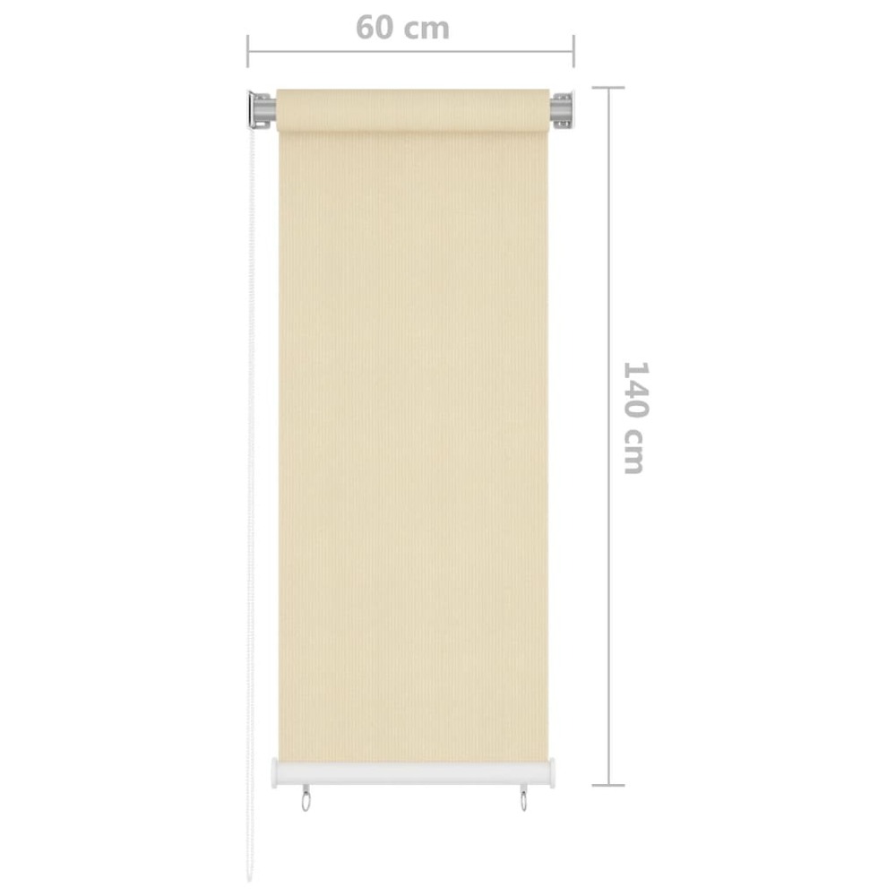 Store roulant d'extérieur crème 60x140 cm pehd