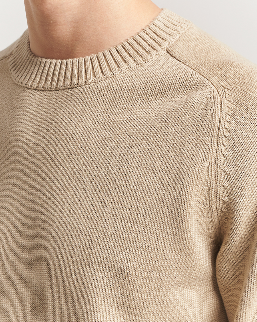 KnowledgeCotton Apparel Plain Knitted Cotton Crew Light Feather Grey