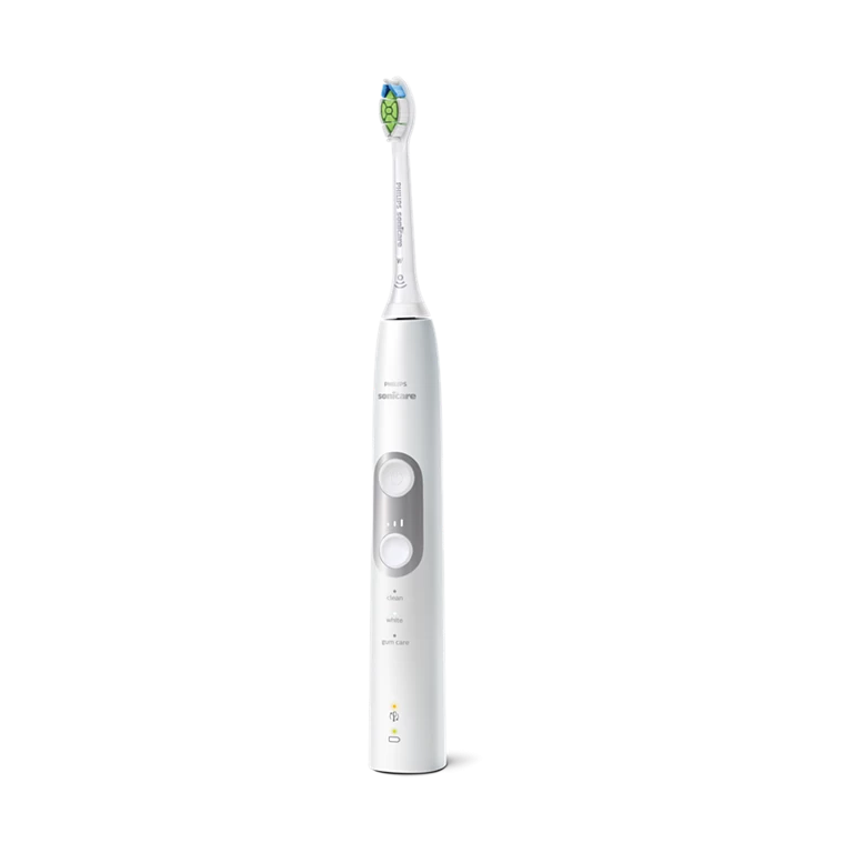 (2er Set) Sonicare ProtectiveClean 6100 Elektrische Zahnbürste Schallzahnbürste mit Ladestation / Aufbewahrungsbox (HX6877/34) - Weiss