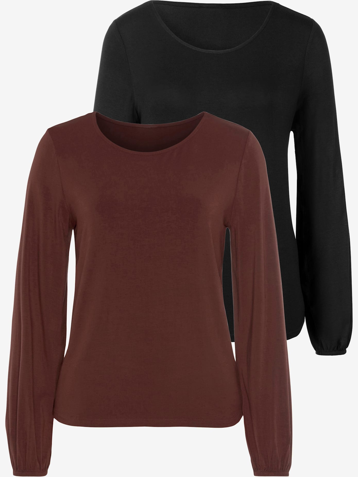 Lot de 2 t-shirts à manches longues lascana